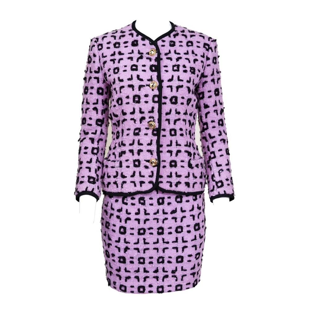 Gianni Versace Atelier Purple Boucle Wool Two-Piece Suit